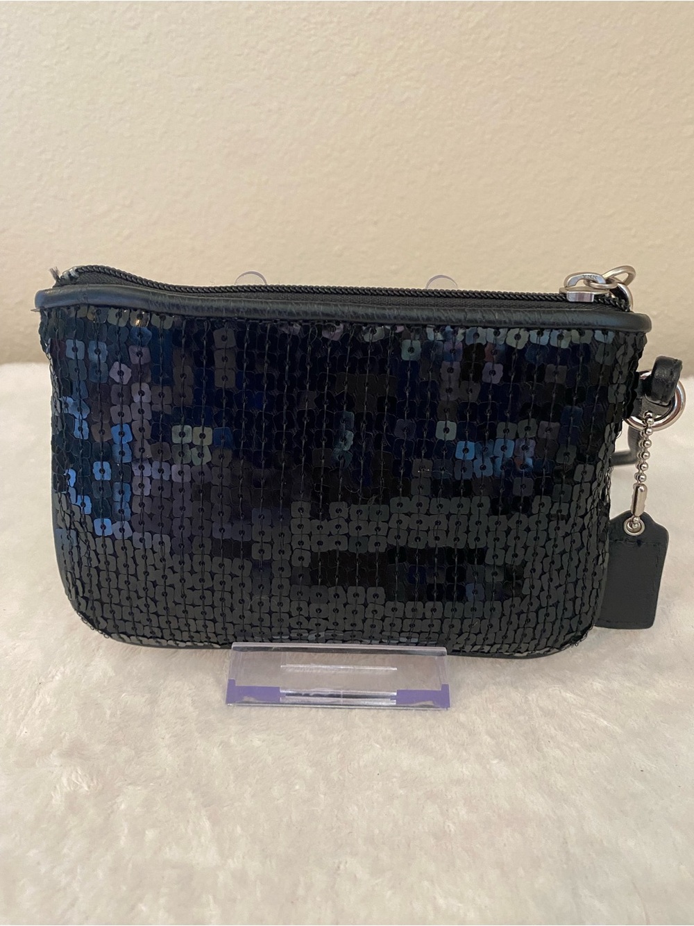 Coach Special Occasion Black Sequined Wristlet - Picture 4 of 9